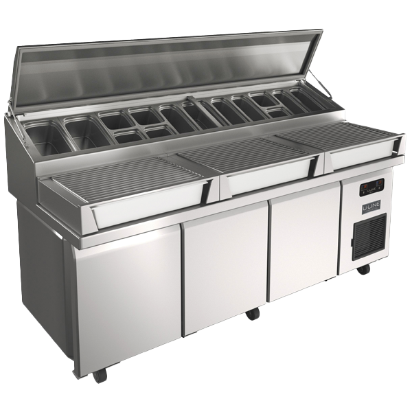 U-Line, UCPT588-SS61A, Refrigerated Food Prep Table | Refrigerated Pizza Prep Table