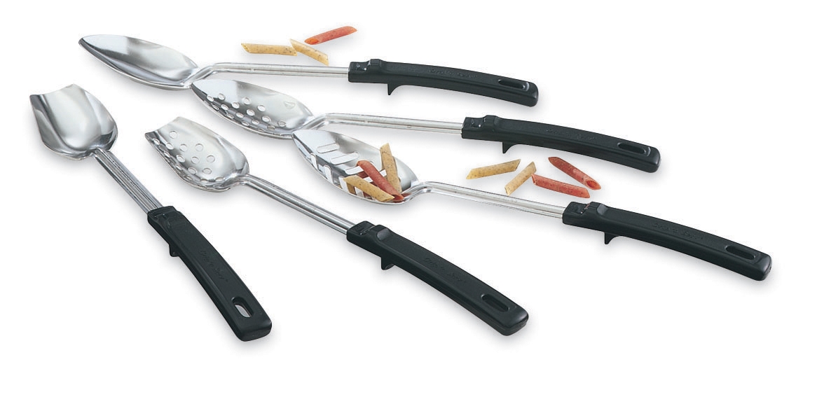 Vollrath, 46947, Serving Spoon, Slotted, Black, Stainless Steel