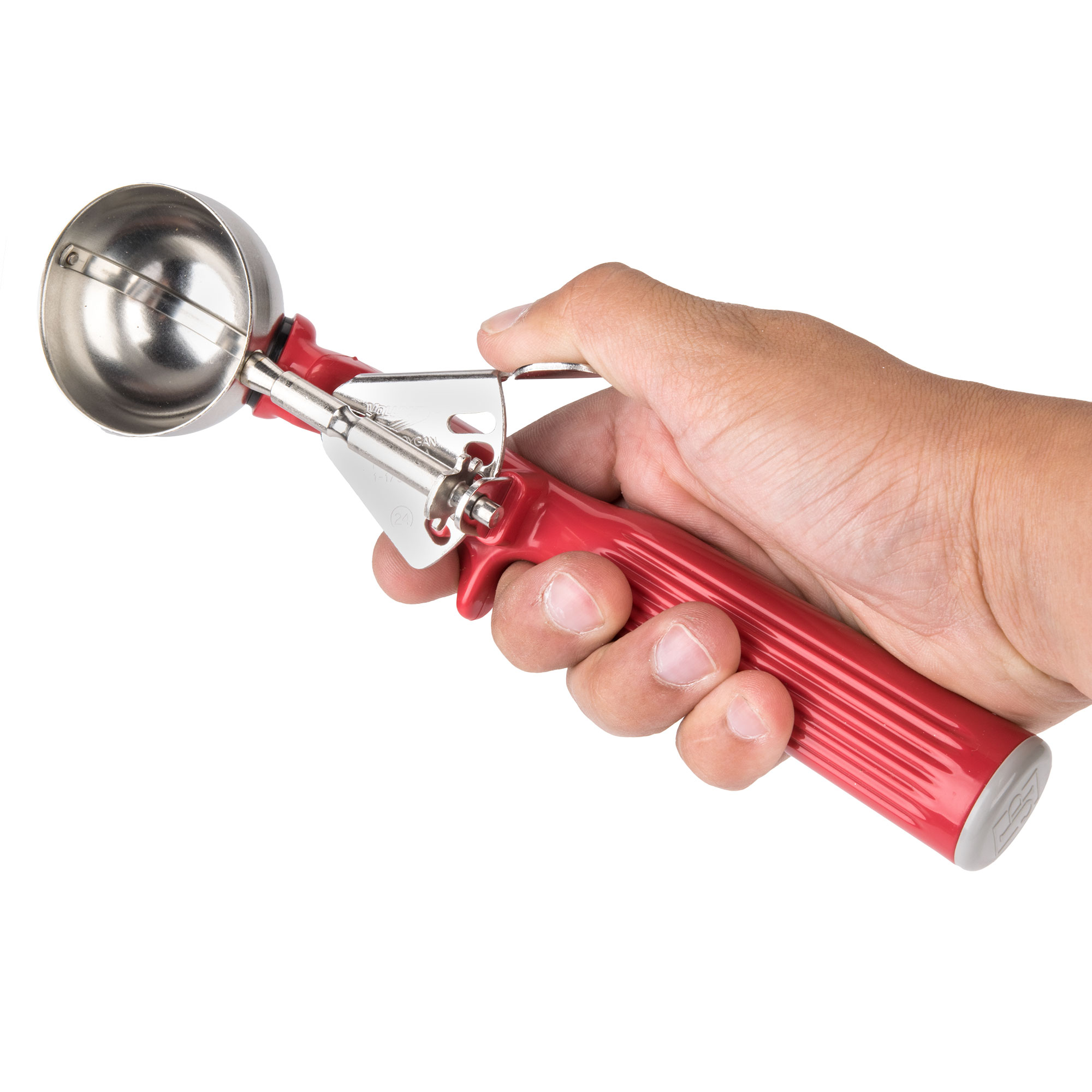 Vollrath, 47145, Disher, Standard Round Bowl, Plastic, Red, Size 24
