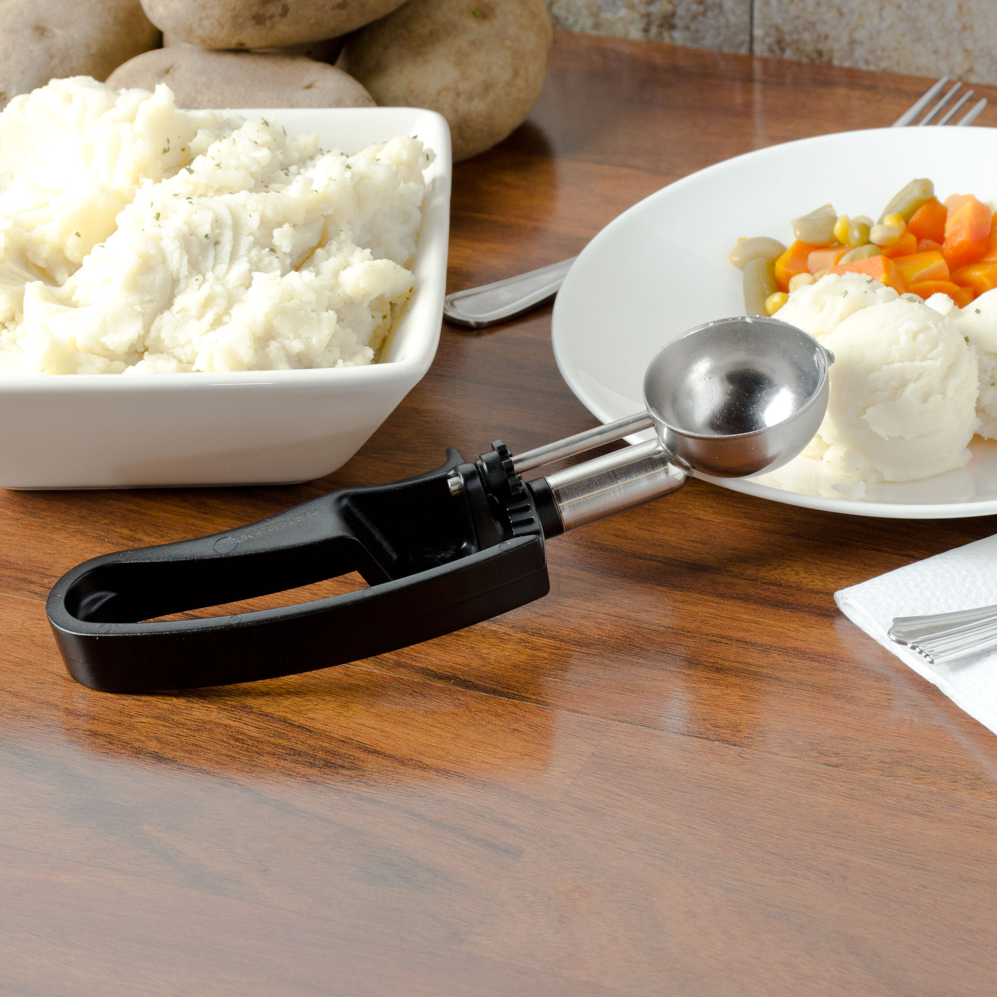 Vollrath, 47398, Disher, Standard Round Bowl, Stainless Steel, Black, 30
