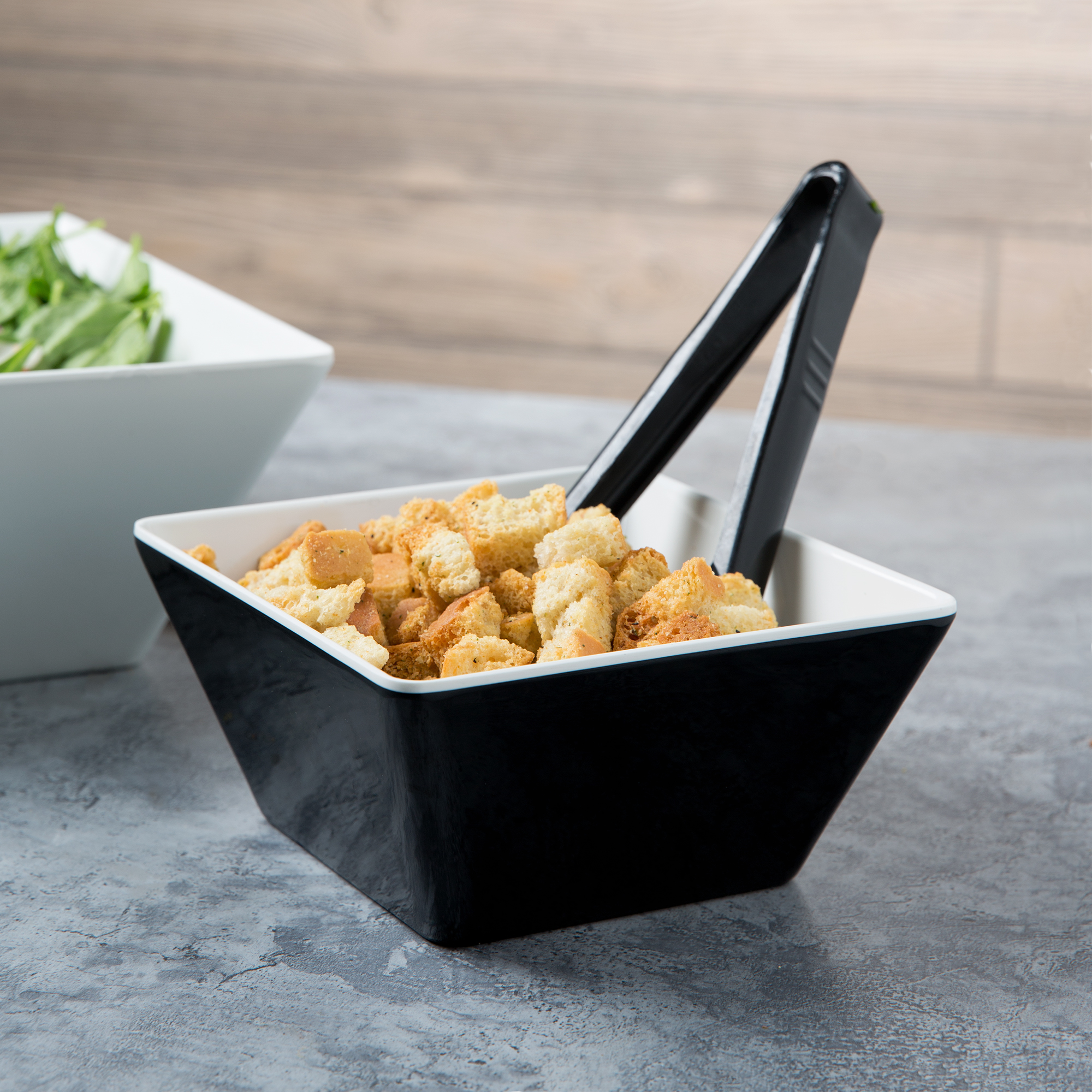 Vollrath, V2220220, Bowl, Plastic,  50 oz, Melamine, Square, Black