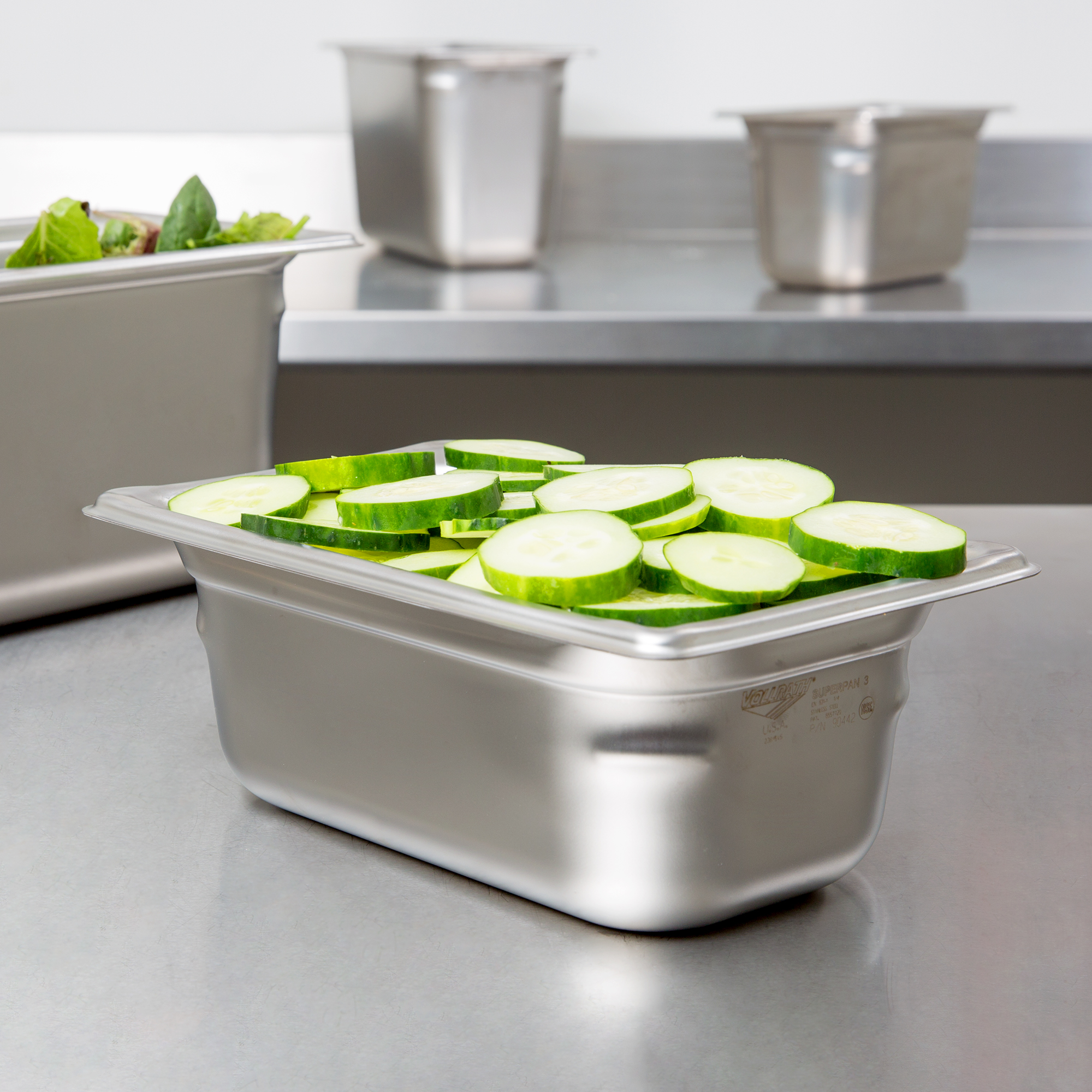 Vollrath, 90442, Steam Table Pan, Stainless Steel, 1/4 Size, Plastic