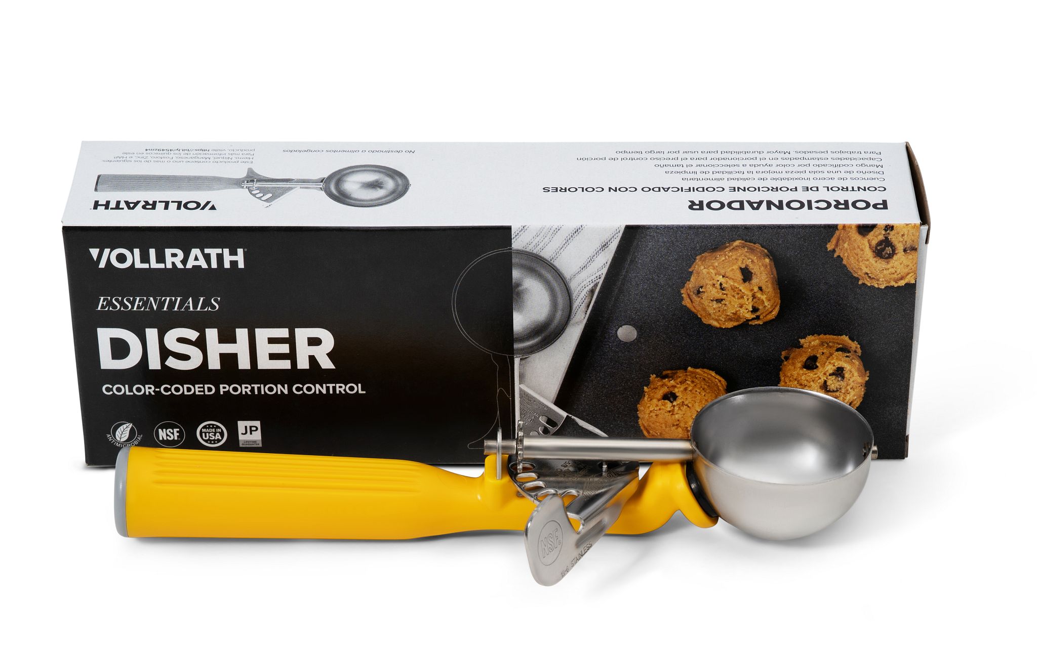 Vollrath, 47144, Disher, Standard Round Bowl, Plastic, Yellow, 20