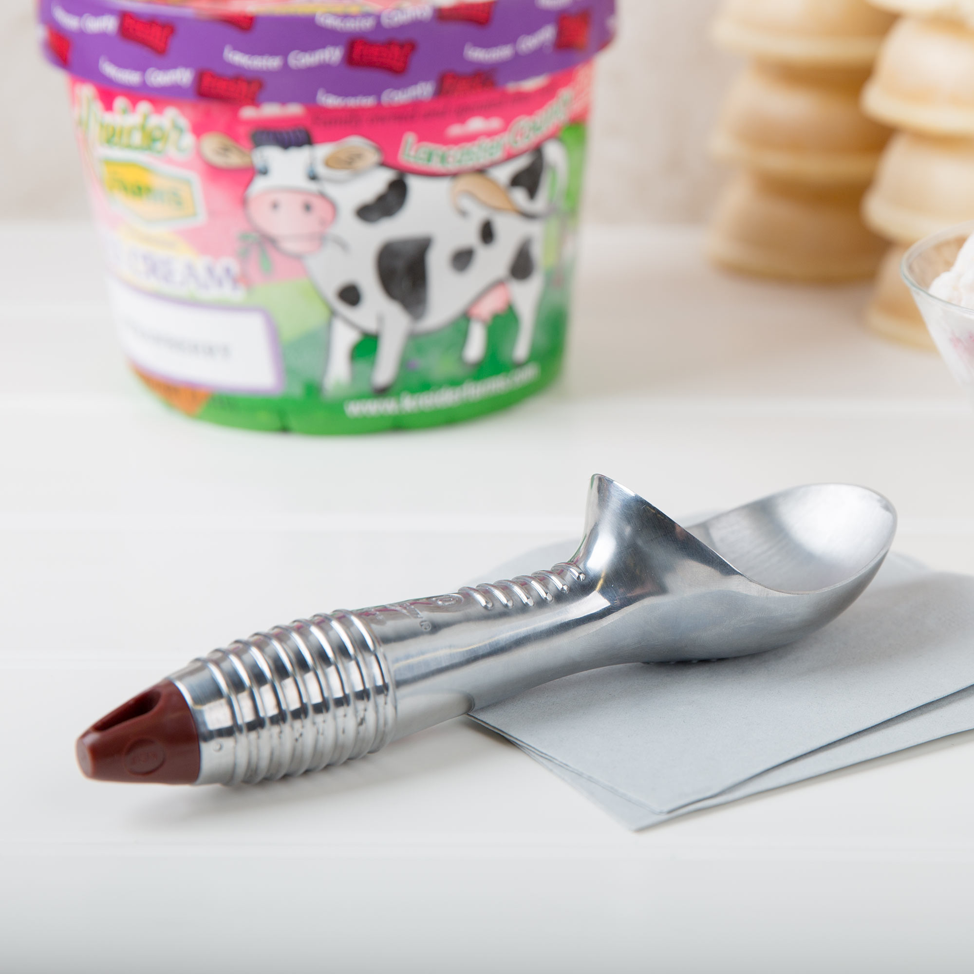 Vollrath, 47274, Ice Cream Dipper, Aluminum, Brown, 10