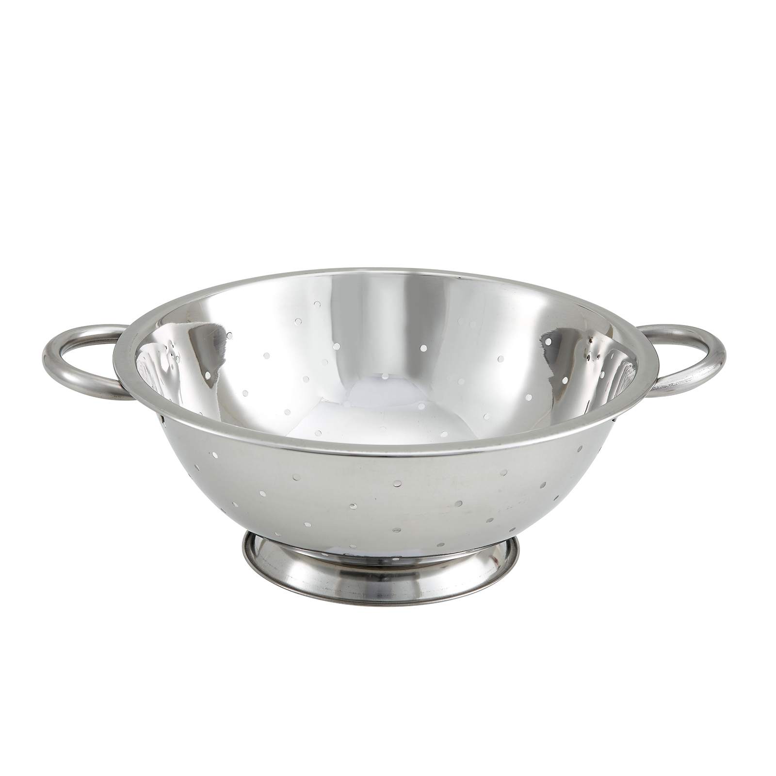 Winco ALO-11BH Aluminum Colander With Base - 11-Quart Medium Size For Kitchen Use
